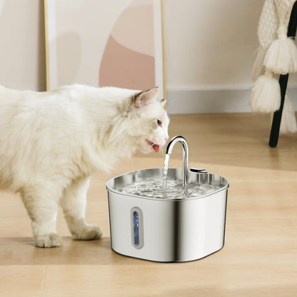 Stainless Steel Cat Water Fountain 2.2L
