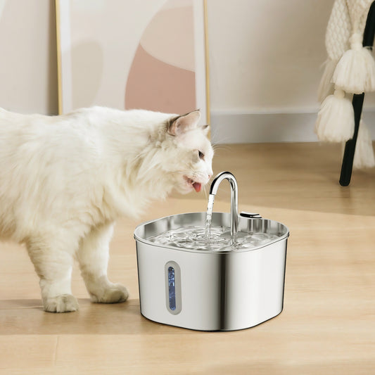 Stainless Steel Cat Water Fountain 2.2L
