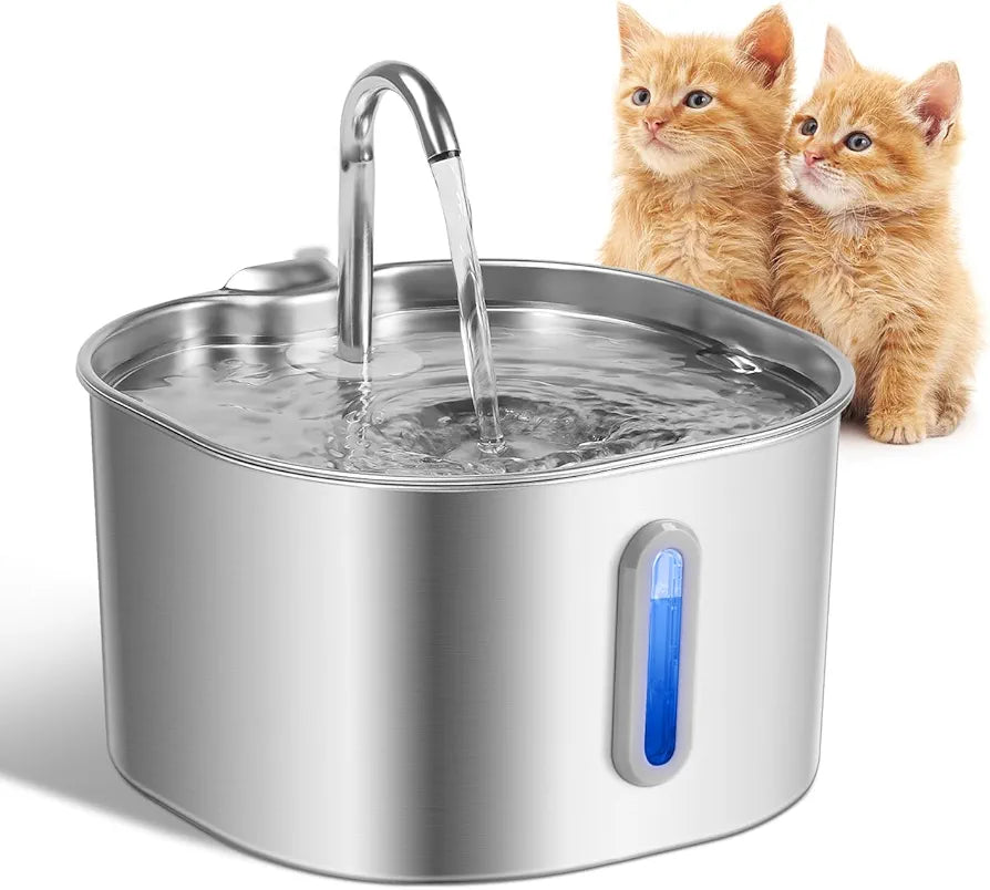 Stainless Steel Cat Water Fountain 2.2L