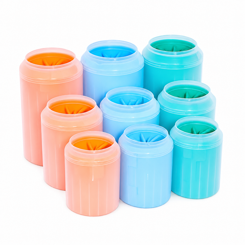 Pet Paw Cleaner Cleaning Kit Cup Soft Brush Can
